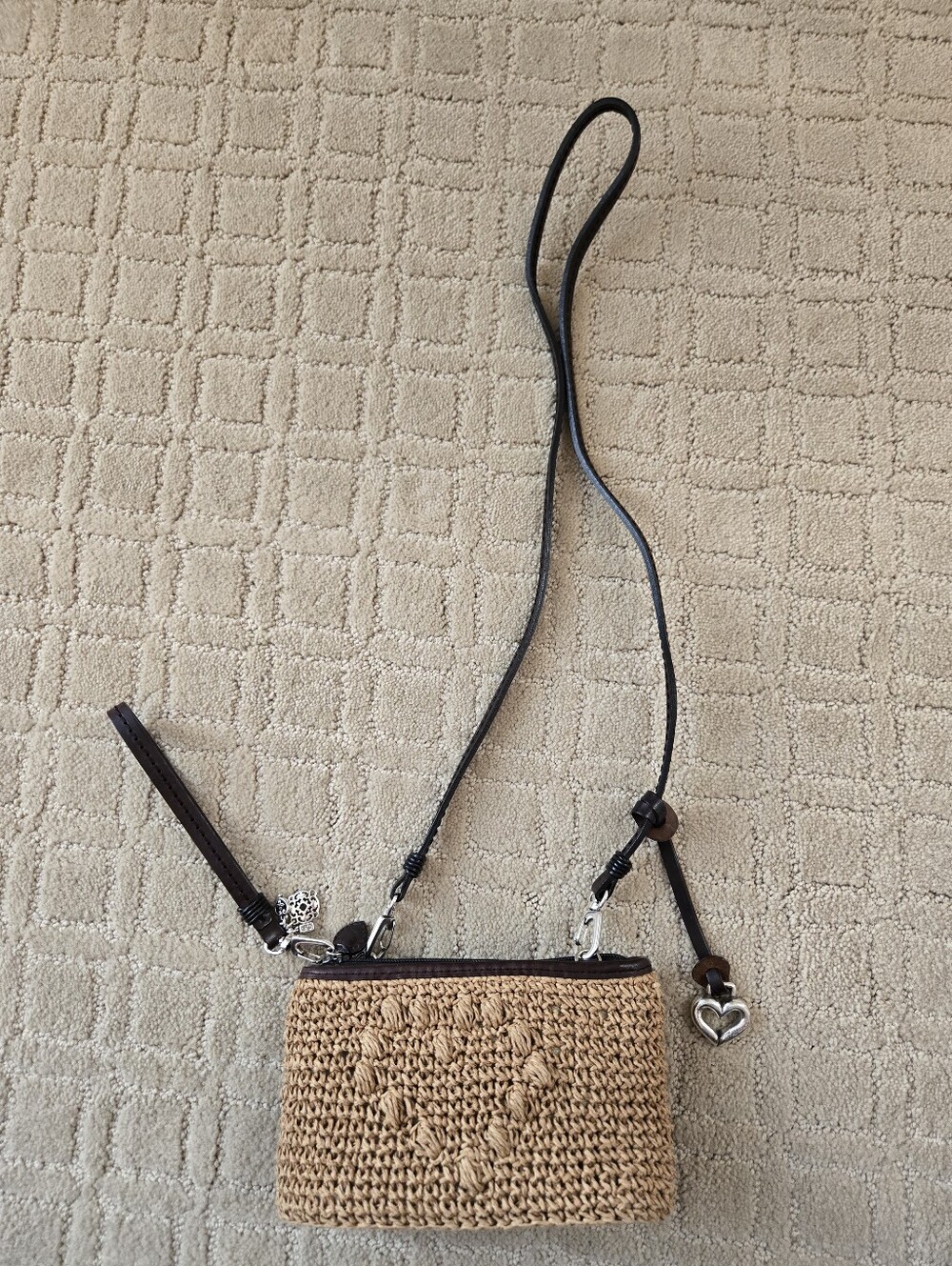 Vintage Brighton Woven Straw MultiFunctional Pouch Bag includes Dust Bag - Picture 7 of 12
